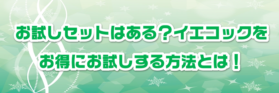 お試しセットはある?イエコックをお得にお試しする方法とは!